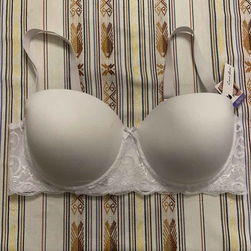 NWT Carrie Amber Bra 40C Comvertible White Full Coverage Lace‎
